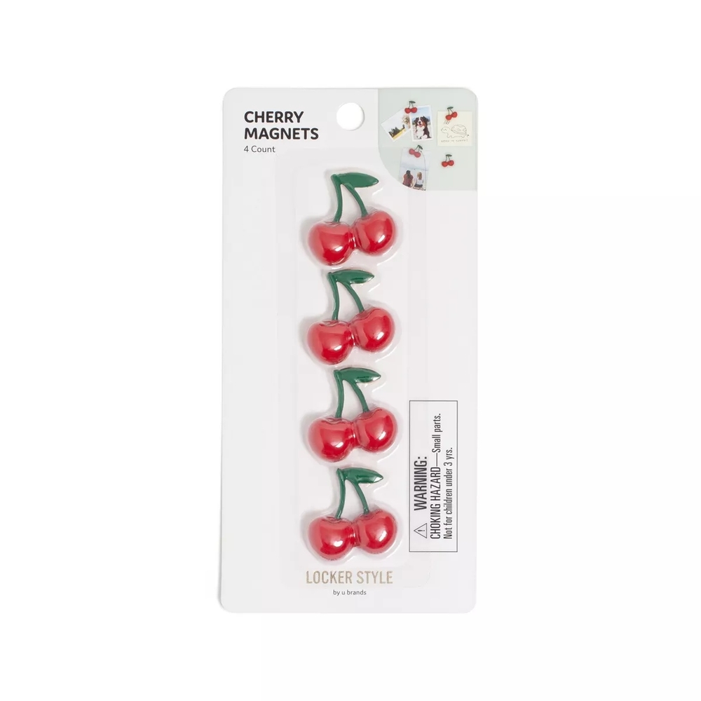 2pack U Brands 4ct Cherry Magnets Red